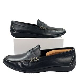Martin Dingman Penny Loafers Driving Moc Mens Size 8.5 Black Sheep Skin Brazil